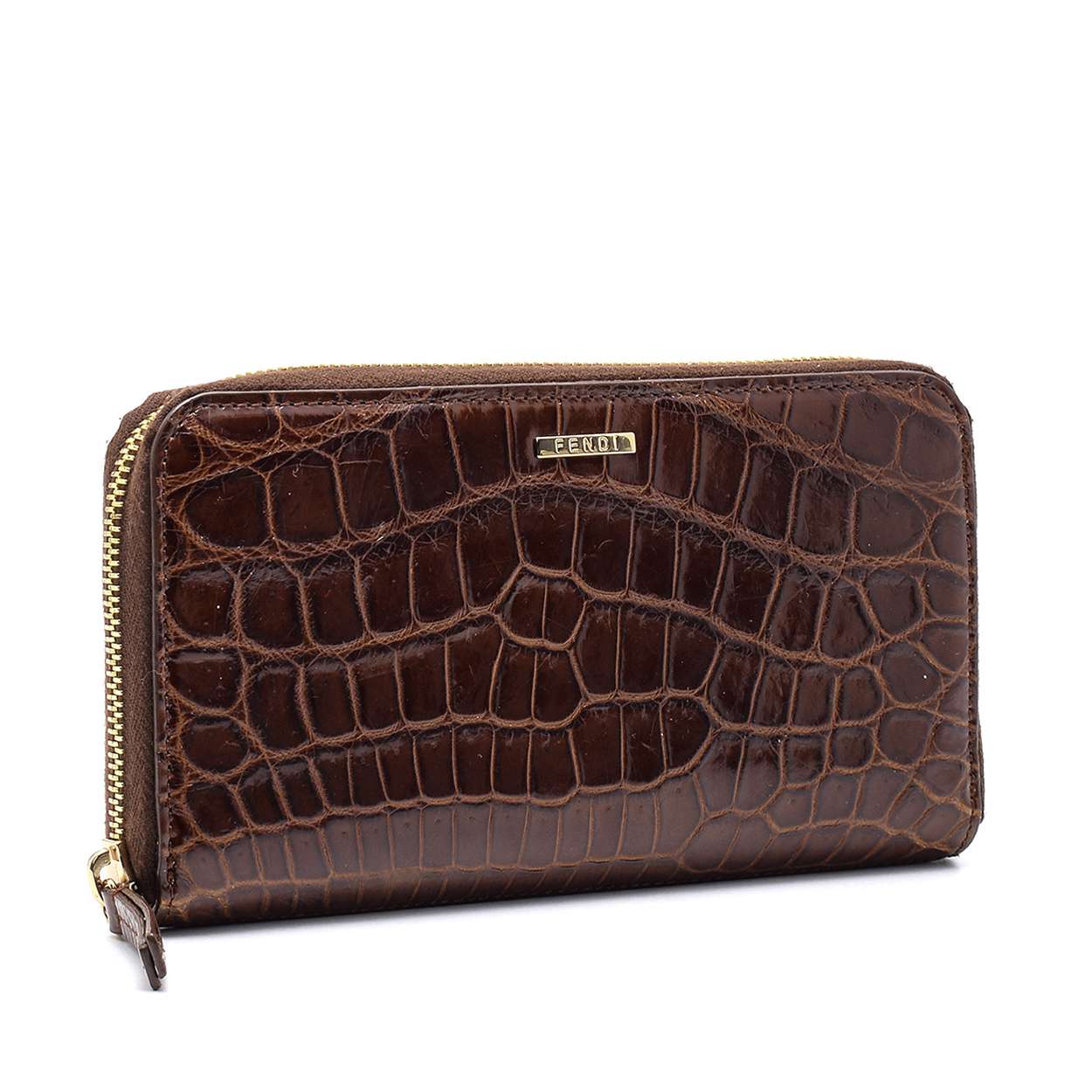 Fendi - Brown Crocodile Leather Wallet